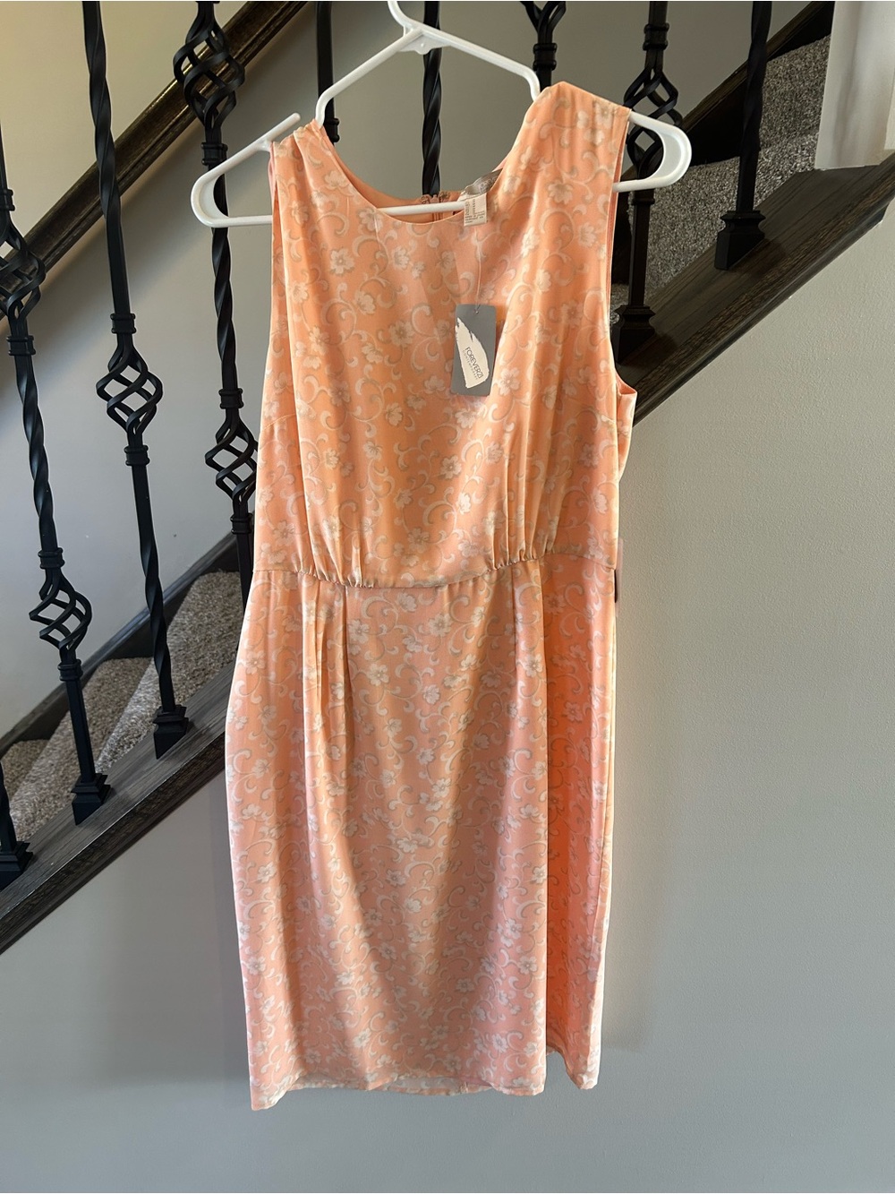 Forever 21 Peach Floral Jacquard Dress